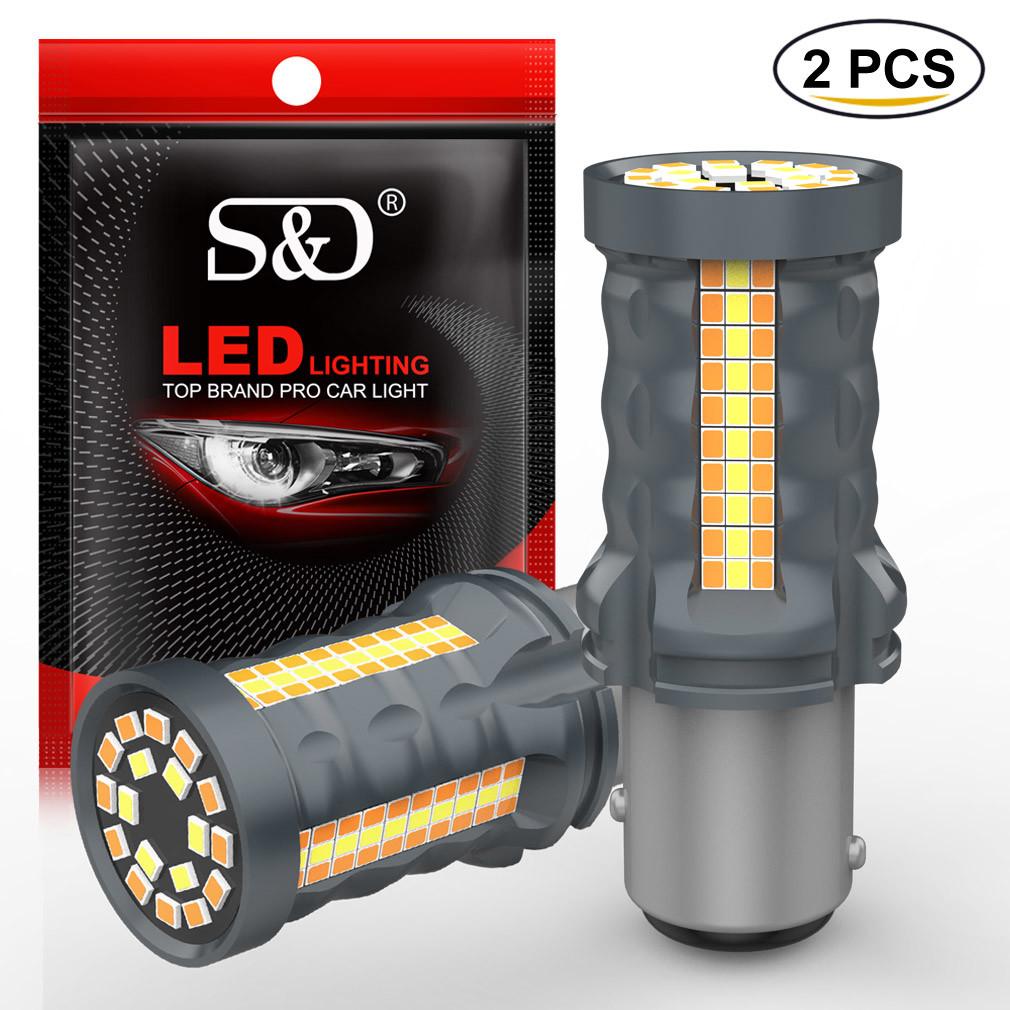 

2Pcs Dual Color 1157 BAY15D P21/5W Led Canbus T20 7443 W21/5W Led Bulbs T25 3157 P27/7W Car DRL Turn Signal Lamp Auto Lights Switchback Yellow White 7443 T20 W21/5W
