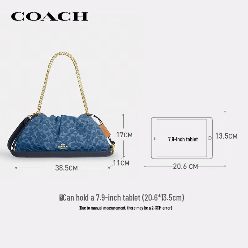 COACH Faye Iconic Denim Large Shoulder Crossbody Bag