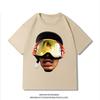 NBA Warriors Poole Big Avatar Print Short-sleeved T-shirt Men's American Retro Summer Pure Cotton Loose