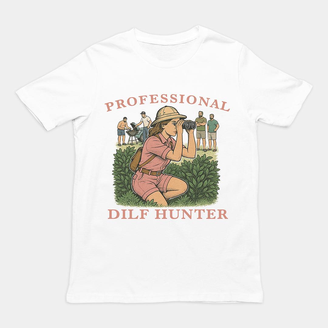

Professional Dilf Hunter TShirt Y2K Retro Printed Cotton Shortsleeved Casual Fashion Loose Streetwear Roundneck Sport Top S