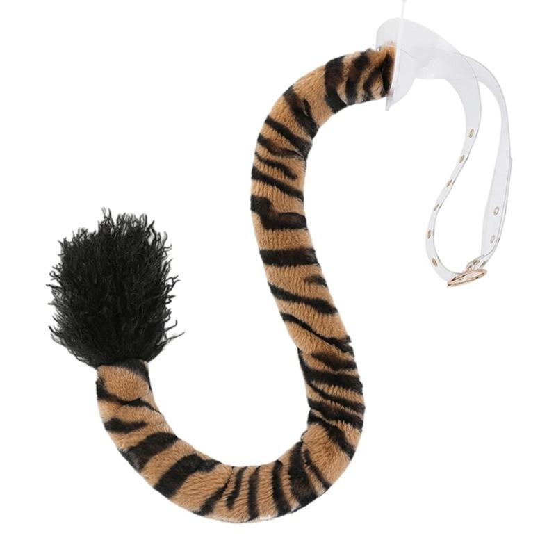 Faux Furs Foxes Costume Tail Adult/Teen Cosplay Halloween Christmas Party Costume Adjustable Cats Dog Wolf Leopards Tail