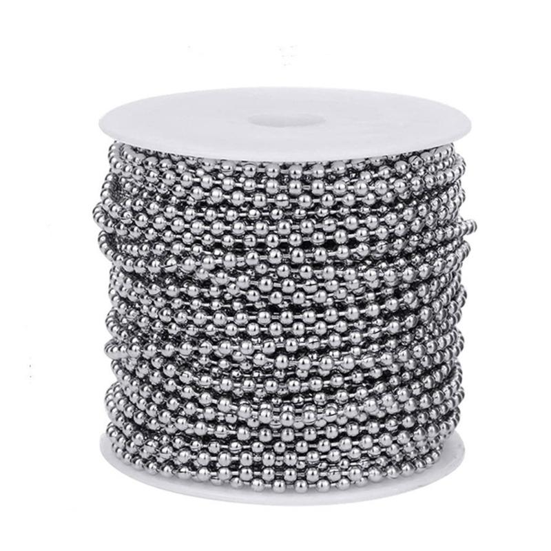 Fashionable Sturdy Stainless Steel Bead Chain Belt with 50 Adjustable Waist Buckles for Trendy Casual Daily Wear