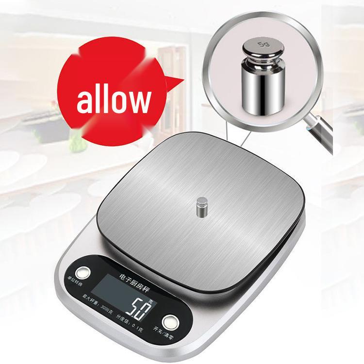 10kg Rechargeable Stainless Steel Kitchen Scale for Food & Baking