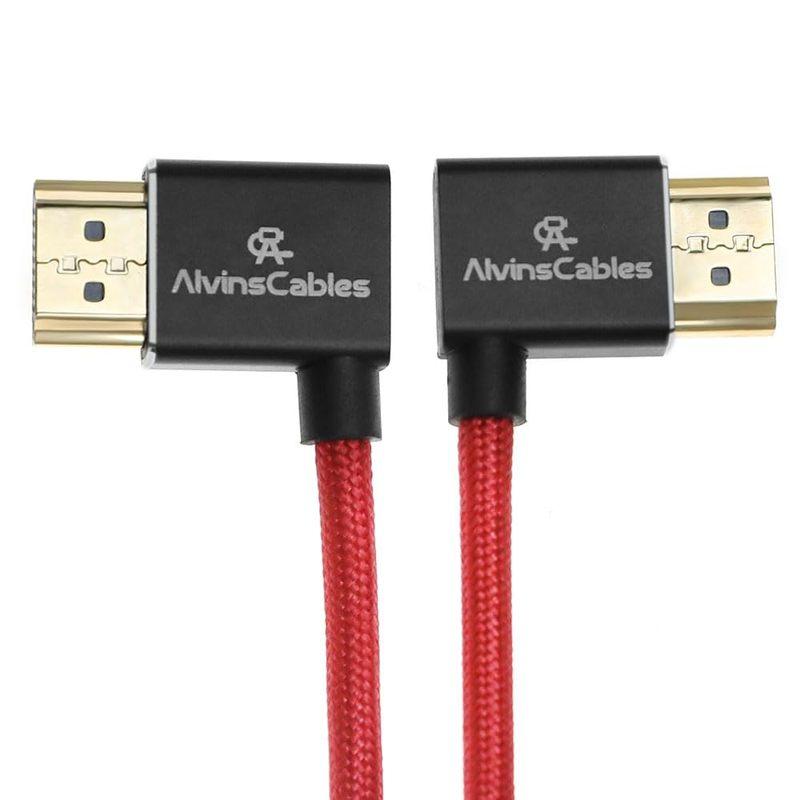 

Кабелі Елвіна 8K HDMI 2.1 Кабель 8K 60Hz 4K 120Hz Високошвидкісний для монітора Atomos Ninja, Зліва направо Кутовий Обплетений Спіральний Кабель червоний
