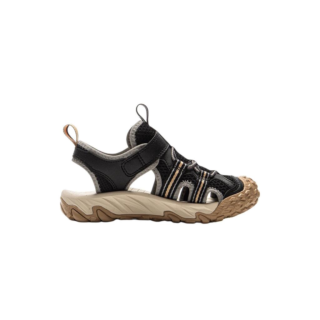 Li Ning Kids Sports Lifestyle Synthetic Leather Comfortable Trendy Non-Slip Wear-Resistant Low-Top Sandals Kids sandals Black YKKV006-7