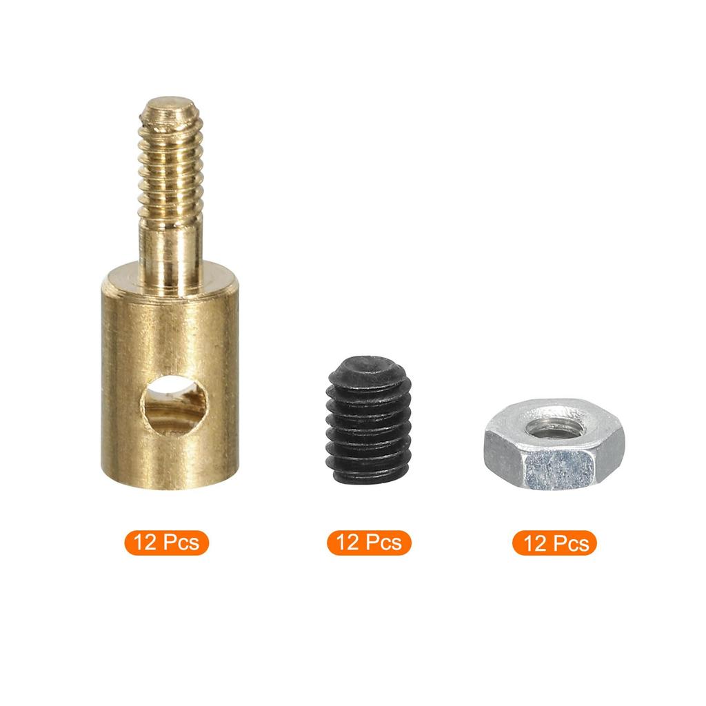 Uxcell Stopador de Ligação Braço de Servo Haste de Empurrar Porcas e Parafusos para Aviões RC, D4x1.8mm, Pacote com 12