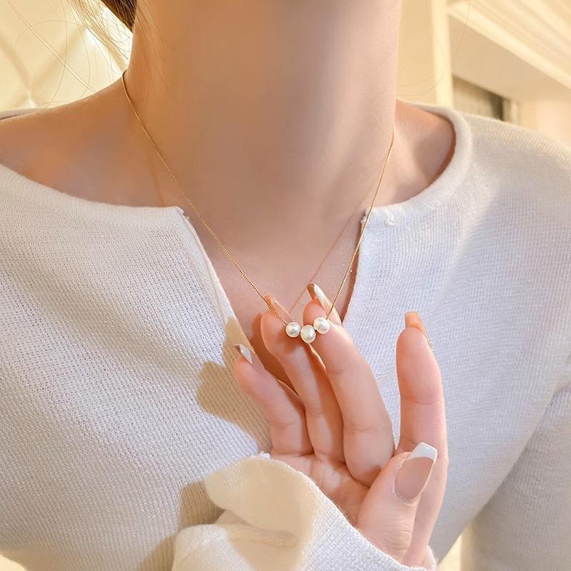 Hot Sell Trendy Natural Freshwater Pearl 14K Gold Filled Female Choker Necklace For Women Box Chains No Fade Cheap