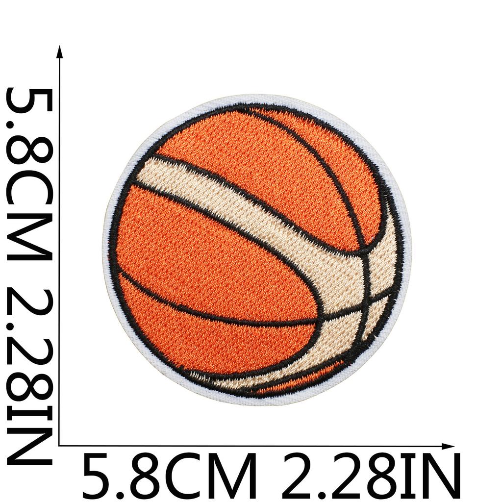 Cartoon Basketball Stickerei Stoff Aufkleber Kinderkleidung Dekorative Flicken Aufkleber Sportball Computer Stickerei Etikett Basketball Stempel Junge