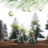 Christmas Table Decorations Christmas Tree Ornament Rustic Wooden Christmas Tree Decor with Bell Ornaments for Farmhouse Table
