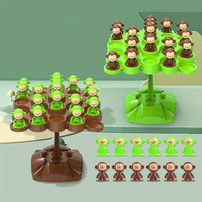 Árvore de equilíbrio de macaco, brinquedos de treinamento de equilíbrio centralizados, série divertida de empilhamento de brinquedos infantis, jogos de tabuleiro interativos para pais e filhos