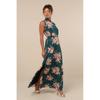 Export Single Lu Home Stand Collar Refined Stylish and Versatile Unique Exquisite Print Banquet Party Elegant Retro Dress