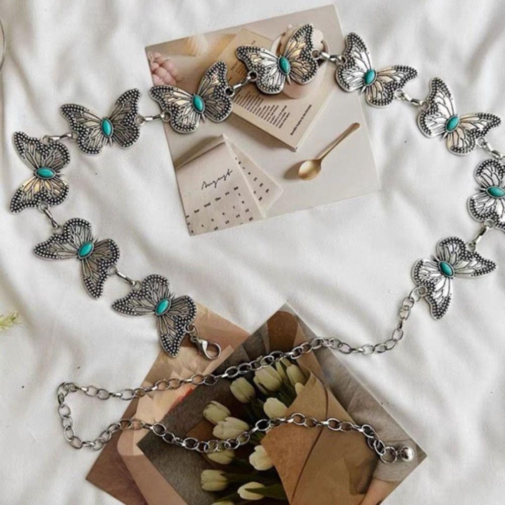 Vintage Bohemian Waist Belt Ethnic Style Beach Body Chain Turquoise Waist Chain  Dress Decoration