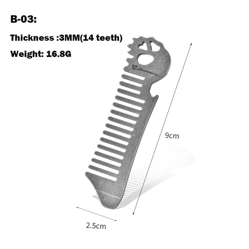 Pure Titanium Comb Multi-function Corkscrew Crowbar Pendant MINI Portable Super Light Outdoor EDC Self-defense Tool Small Access