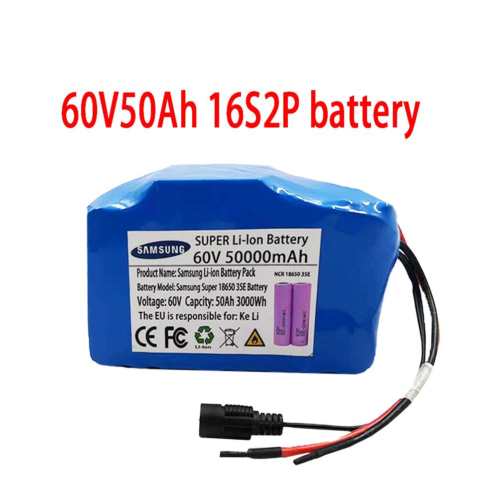

60v 16s2p 101ah литий-ионный аккумулятор 67.2v литий-ионный 101000mah электрический велосипедный скутер Ebike с 30a Bms 750 Вт 1000 Вт