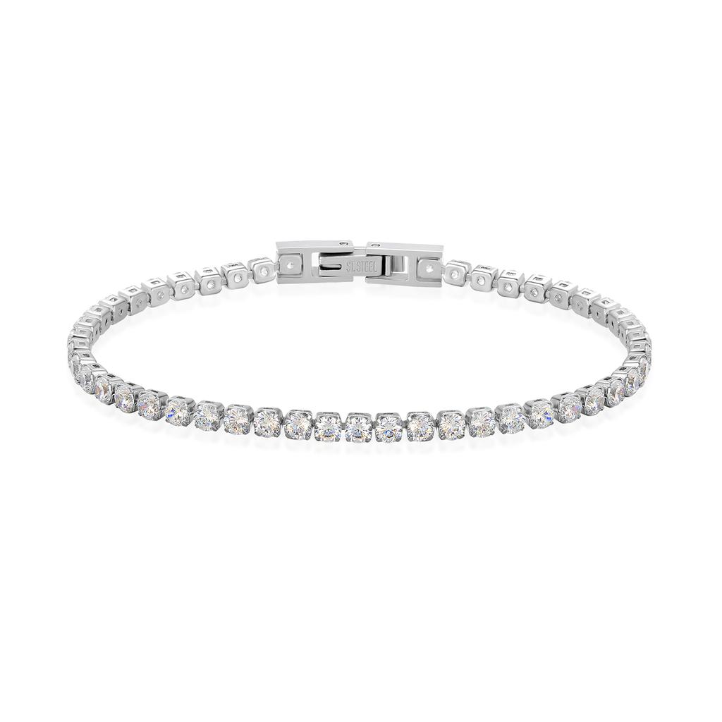 14K Real Gold Plated 3mm Cubic Zirconia Classic Tennis Bracelet Jewelry Gift Men 5A CZ Round Fashion Tennis Chain for Women