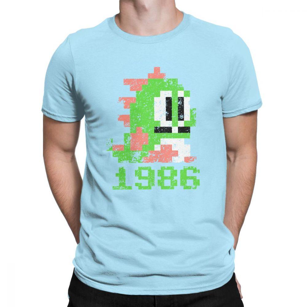 

Bubble Bobble 1986 T Shirt Men s 100 Percent Cotton Tshirt Japanese Video Game Cute Kawaii Gamer Oversized 3XL