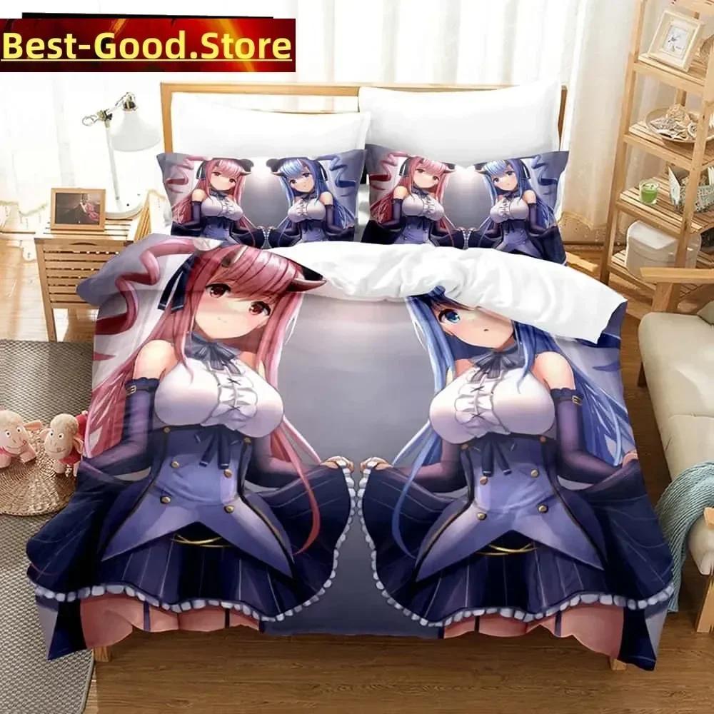 3D Print Anime - Azur Lane Bedding Set Printed Bed Set With Pillowcase Bed Duvet Cover Soft Single Double Queen Super King Size