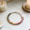 Bracelet Sustainable Natural Faux Crystal Stretchy Bracelet with Four Healing Stones Rose Quartz Bracelet