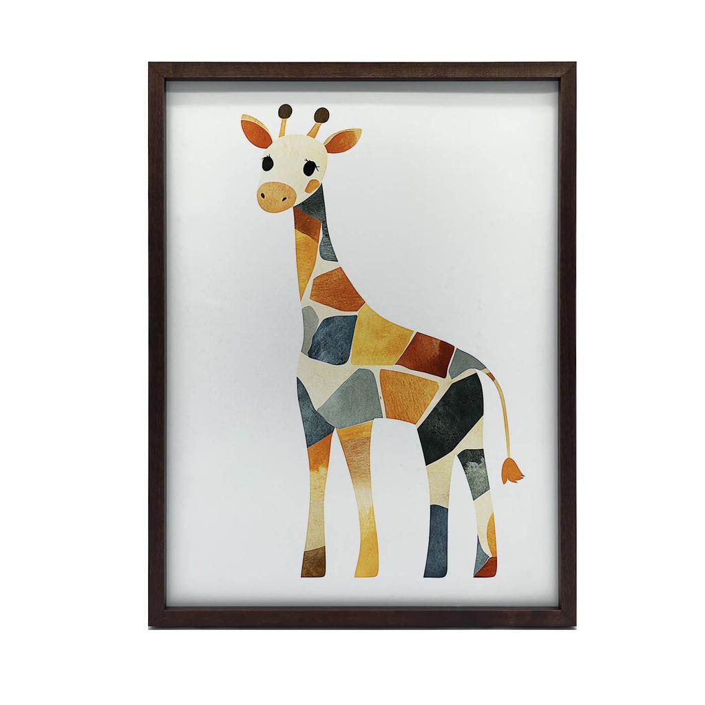 Poster Geometry Giraffe Poster Geometry Giraffe, 30X40 Cm, Dark Brown Wooden Frame, 230 Gsm Matte Paper