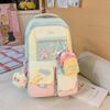 Schoolbag New Japanese Ins High Value, Sweet and Transparent Double Shoulder Schoolbag, Women's Contrasting Color Splicing Large-capacity Backpack
