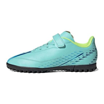 X Speedportal .4 H/L TF Comfortable Versatile Non-Slip Durable Low-Top Soccer Shoes Kids Soccer Shoes Blue Yellow GW8500