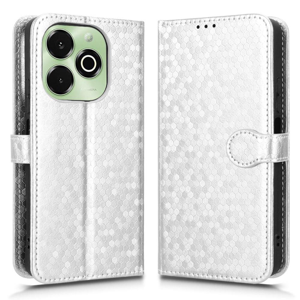 For Umidigi G9x 4G/G100x 4G Wallet Case Dot Pattern Imprint PU Leather Phone Cover with Wrist Strap