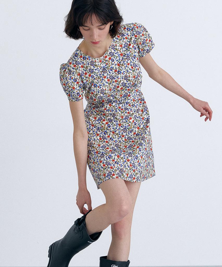Cloet Antique Floral Mini Dress + Multi-Floral