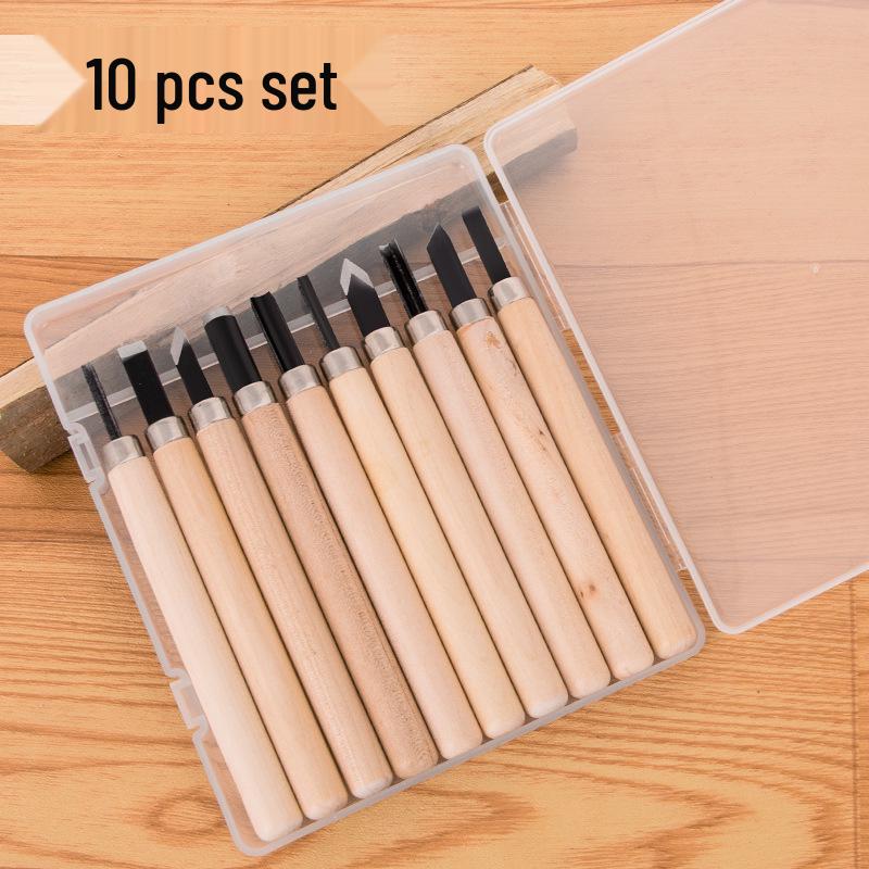 Comprehensive Wood Carving & Stamp Set: Includes Hand-Carved Knives, Carpenter Tools, and Carving Materials for Wood, Rubber, and Plaster.