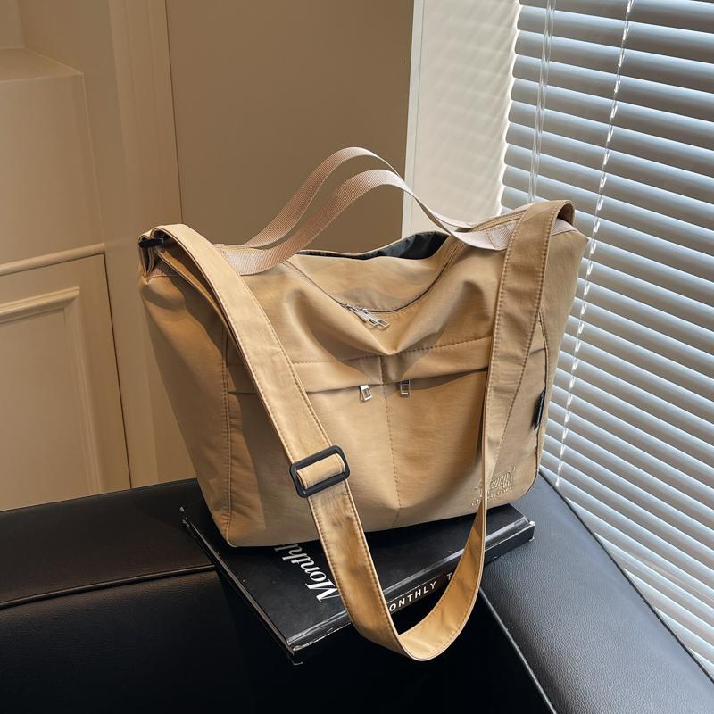 Student Class Handbag Lightweight Waterproof Nylon Cloth Tote Bag Large Capacity Crossbody Bag