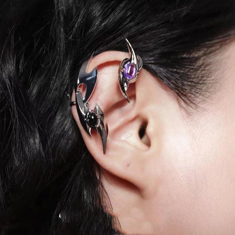 Trendy Gothic Ear Clips For Women Stylish Alloy Mechanical Ear Hangings Jewelry For Music Festivals And Casual Outings