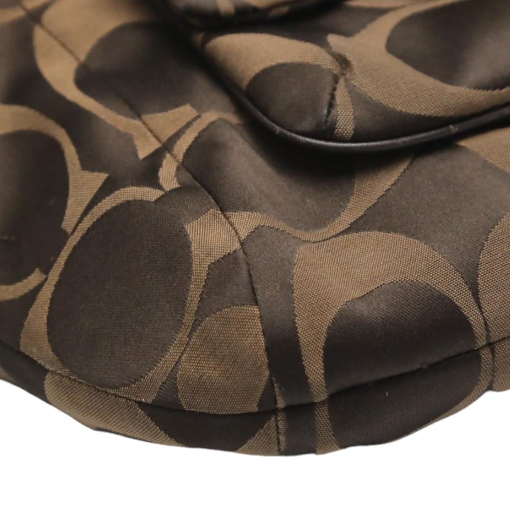 Coach Canvas Tote Bag Handbag Leather Brown Women 14904 Used