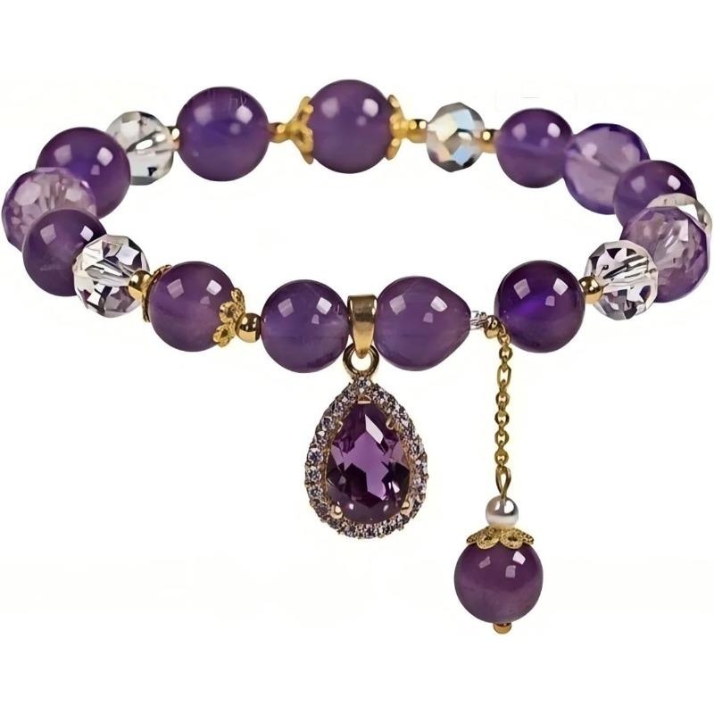 

Natural colored tourmaline crystal bracelets for women hand-carved lily of the valley charm jewelry for daily wear party gifts