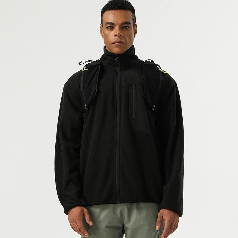 

Осенне-зимняя новая мужская спортивная куртка для походов на открытом воздухе с флисовой подкладкой 2XL чёрный