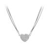Love Magnetic Necklace for Women Multi-layer Snake Bone Chain for Iron Stone Diamond Inlaid Love Necklace Niche Temperament Clavicle Chain