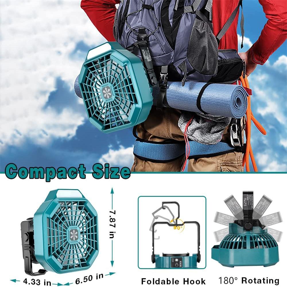 Newest Ceiling Fan with LED Light Fit For Makita 14.4V 18V Lithium Battery
