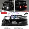 1/32 Scale VK Bus Transporter Model Car with Surfboards Convertible Camping Van, Zinc Alloy Pull Back Toy Car with Sound and Light for Kids Gift