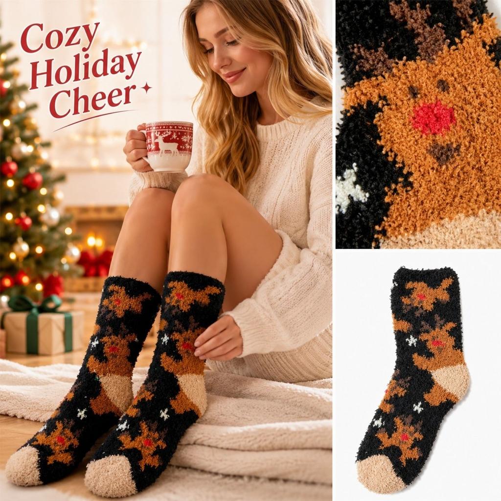 Women's Christmas Mid-Calf Socks with Christmas Tree Pattern, Festive Holiday Socks for Women, Novelty Winter Sock for Daily Wear and Gift Exchange