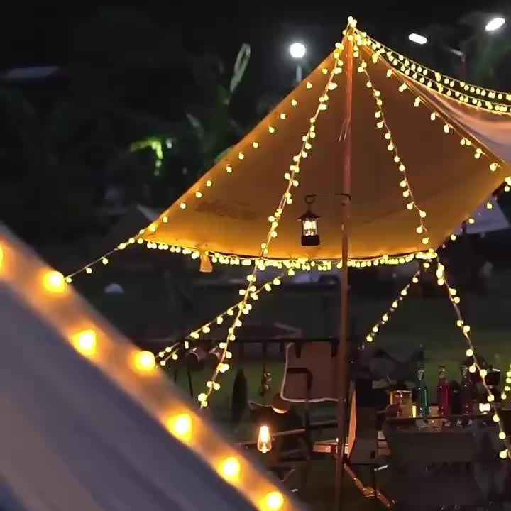 1pc Outdoor Camping String Lights, LED Ball String Lights, Battery Box, Tent Canopy Wedding Decoration