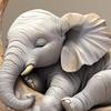 Elephant Lying On Moon Figurine Safe 2D Flat Acrylic Craft Ornament Easy Display Bedroom Desk Decoration Gift