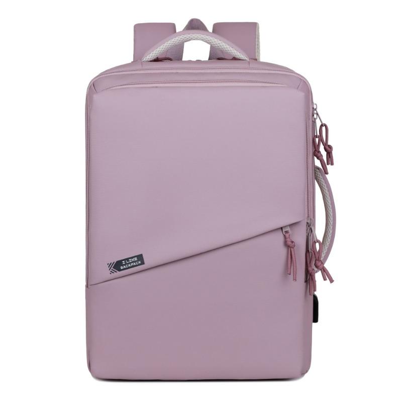 

Повседневный деловой рюкзак для мужчин и женщин, рюкзак для ноутбука, большой вместимости, дорожный рюкзак для влажных и сухих вещей розовый