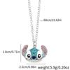 Cute Stitch Cartoon Pendant Necklace Jewelry Personality Sweater Chain with Filled Rhinestones for Women Gift