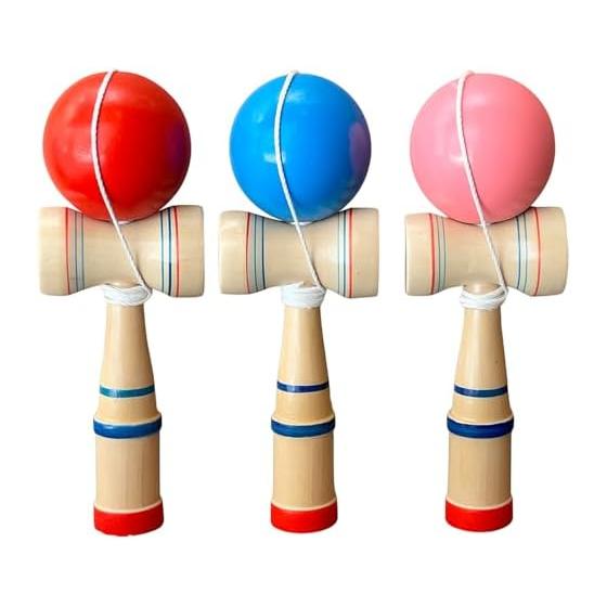 RAYTRUTH Kendama 3 Piece Set Kendama Beginner Kendama for Elementary School Students Children Simple Wooden Educational Toy