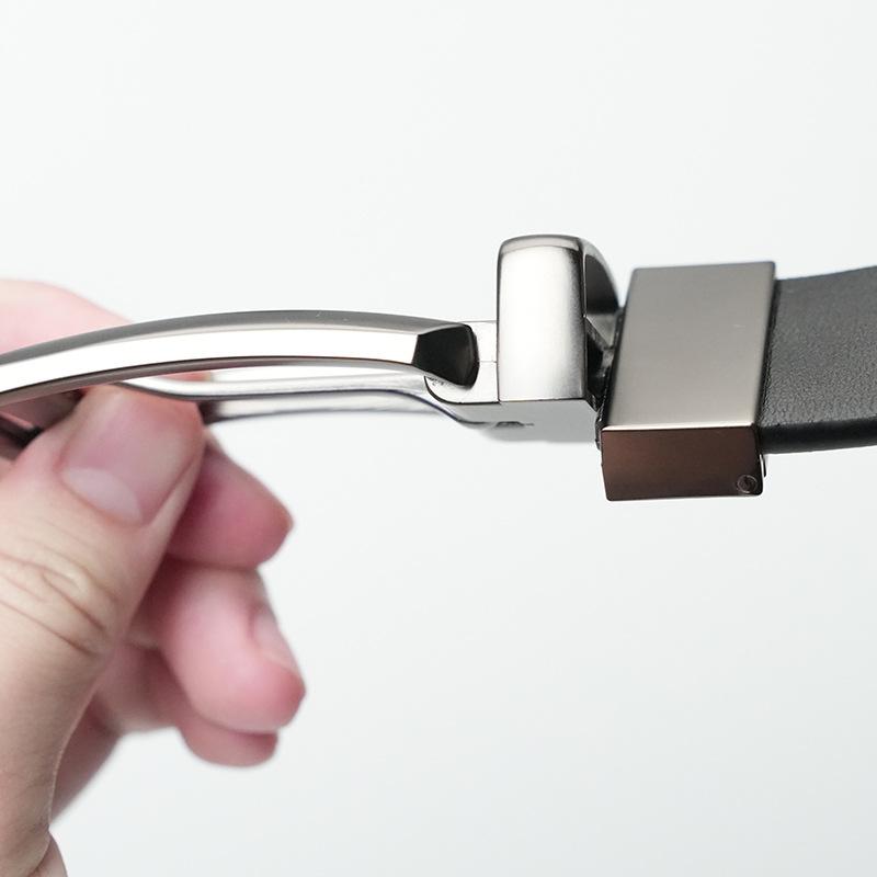 Genuine Leather Belt Men's Pin Buckle Rotatable Casual and Versatile Cowhide Belt Men's Young Trouser Belt