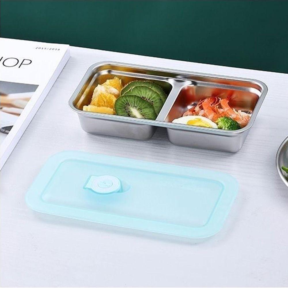 Anti-scalding Stainless Steel Snack Containers Single/Double Compartment Divided Lunch Plate  Dips