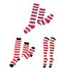 Womens Christmas Thigh High Socks All-matching Striped Stockings Comfortable Knitted Socks Knee High Socks Cosplay Socks