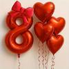 6pcs with Bowknot Number Foil Balloon Romantic Birthday Party Balloons  For Engagements Wedding