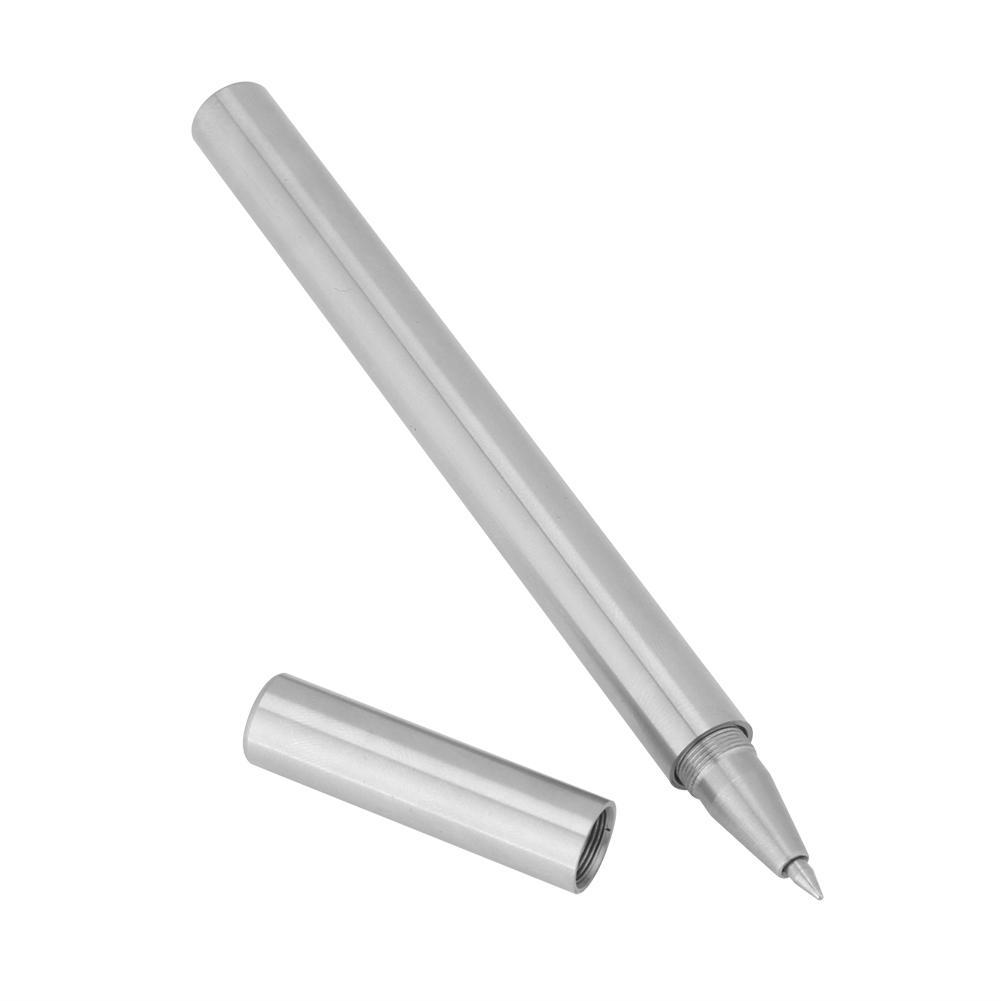Protable Handmade Stainless Steel Pocket Roller Ball Pen Black Ink Gifts