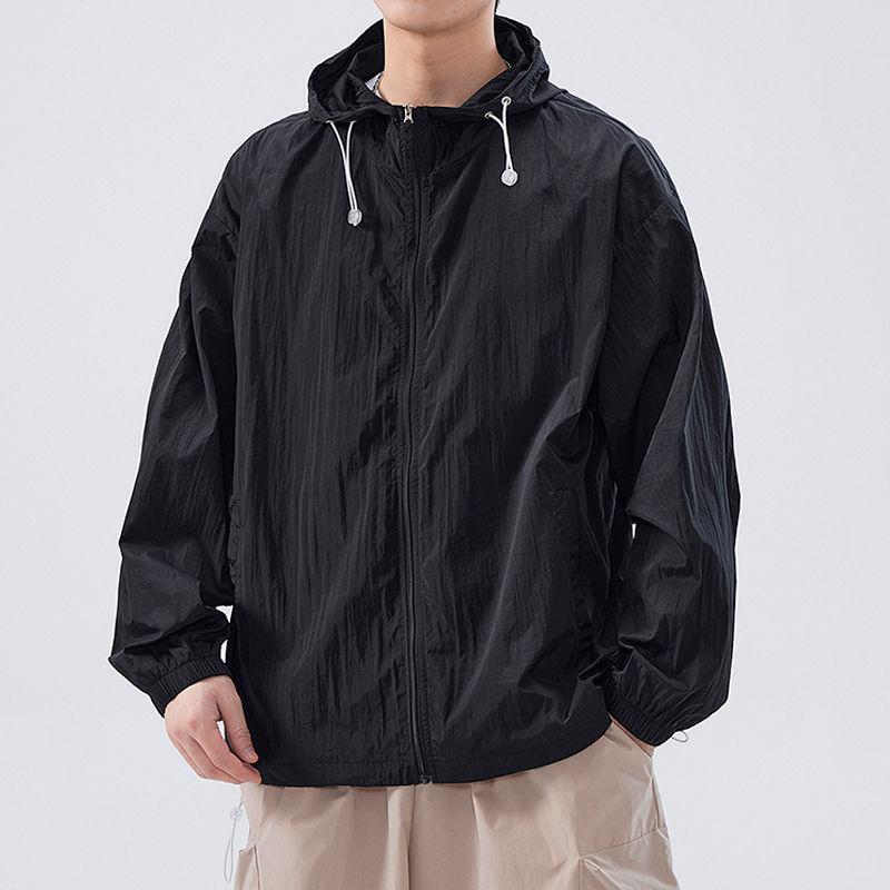 Men's  Modest Blue Cover Up Summer Lightweight Breathable Loose Fit Outdoor Office Appropriate Sun Protection