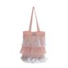 Vintage Mori Women's Style Heavy Industry Lace Splicing Cotton and Linen Shoulder Bag 25 Summer Handbag Bag Large Capacity Handbag