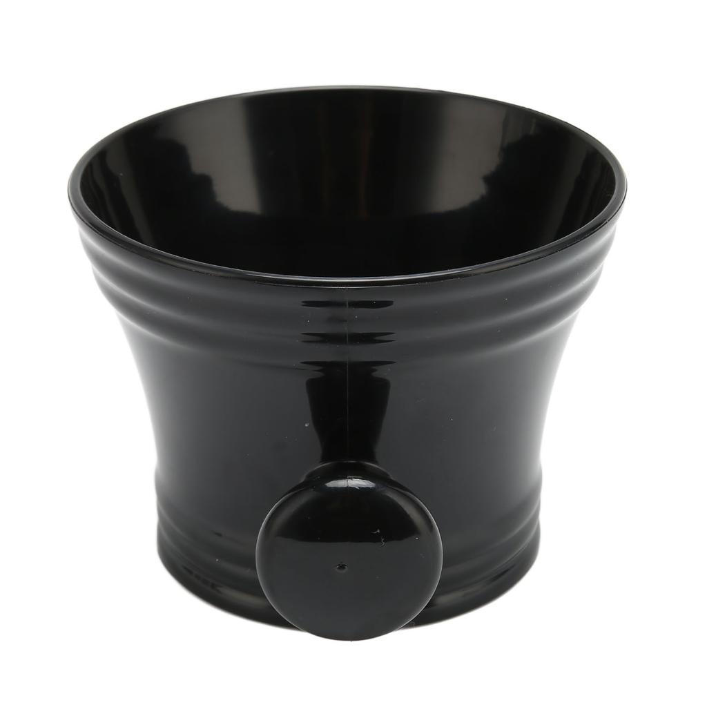 Shaving Soap Bowl Black Plastic Large Capacity Comfortable Grip Portable Shave Mug with Handle for Barber Home Travel